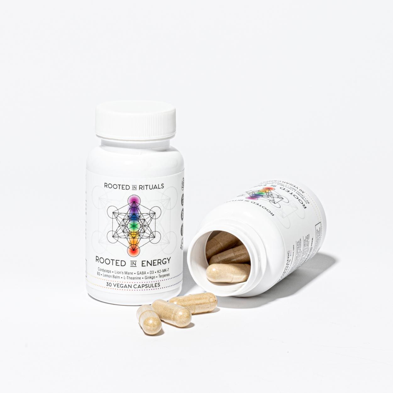 supplement with cordyceps, lion's maine, GABA, D3, K2-MK-7, B3, Lemon Balm, L-Theanine, Ginkgo, Terpenes